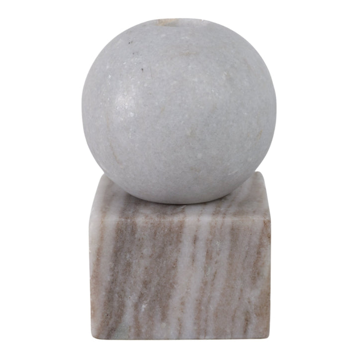 5X3" BALL ON CUBE MARBLE TAPER HOLDER, MULTI