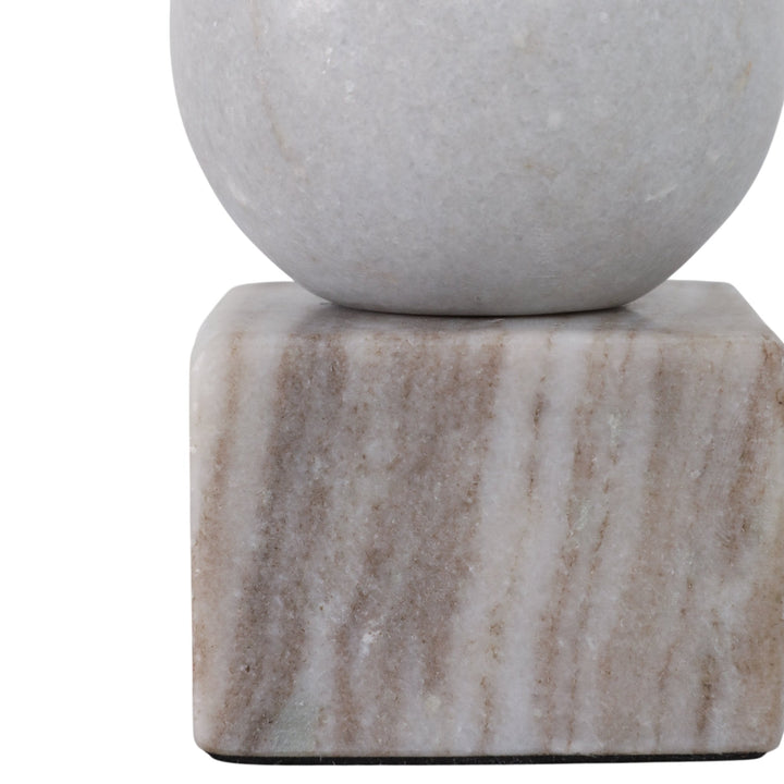 5X3" BALL ON CUBE MARBLE TAPER HOLDER, MULTI