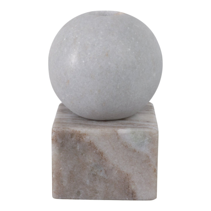 5X3" BALL ON CUBE MARBLE TAPER HOLDER, MULTI