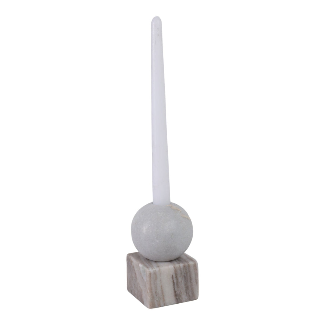 5X3" BALL ON CUBE MARBLE TAPER HOLDER, MULTI