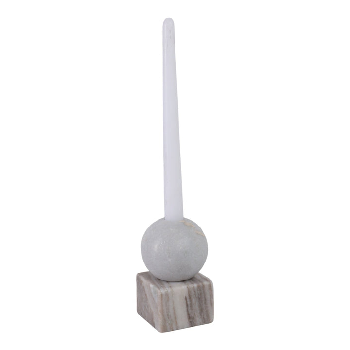 5X3" BALL ON CUBE MARBLE TAPER HOLDER, MULTI