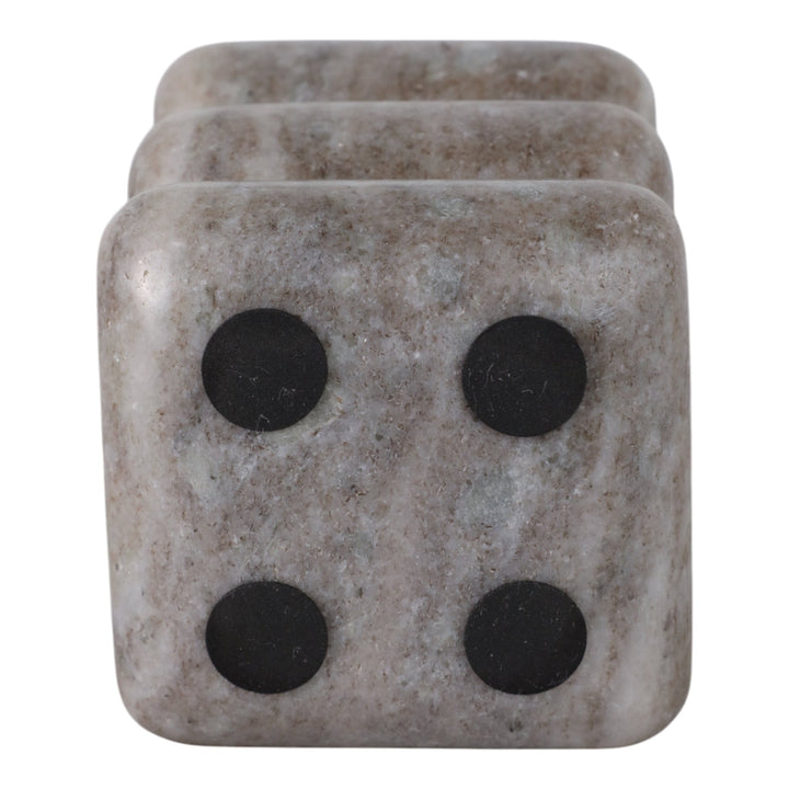5x3" Curvy Marble Taper Holder, Beige