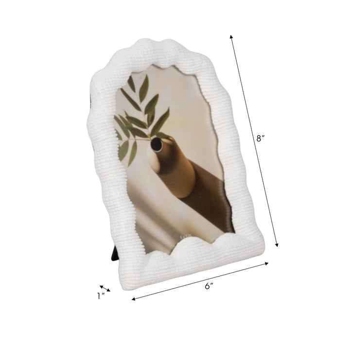 5X7 WAVY ARCH PHOTO FRAME, WHITE