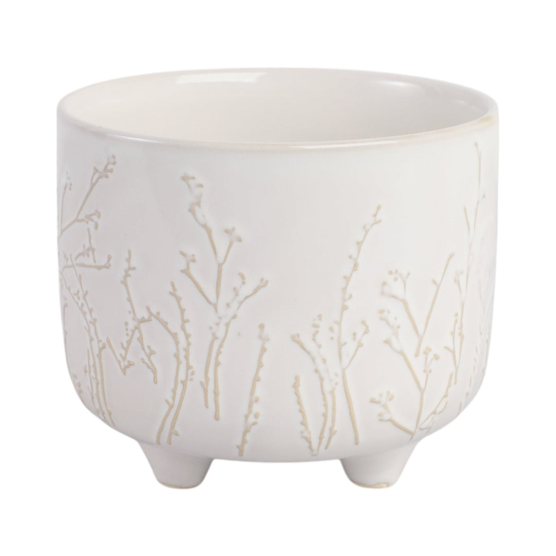 6" BLOOMING BRANCHES PLANTER, IVORY