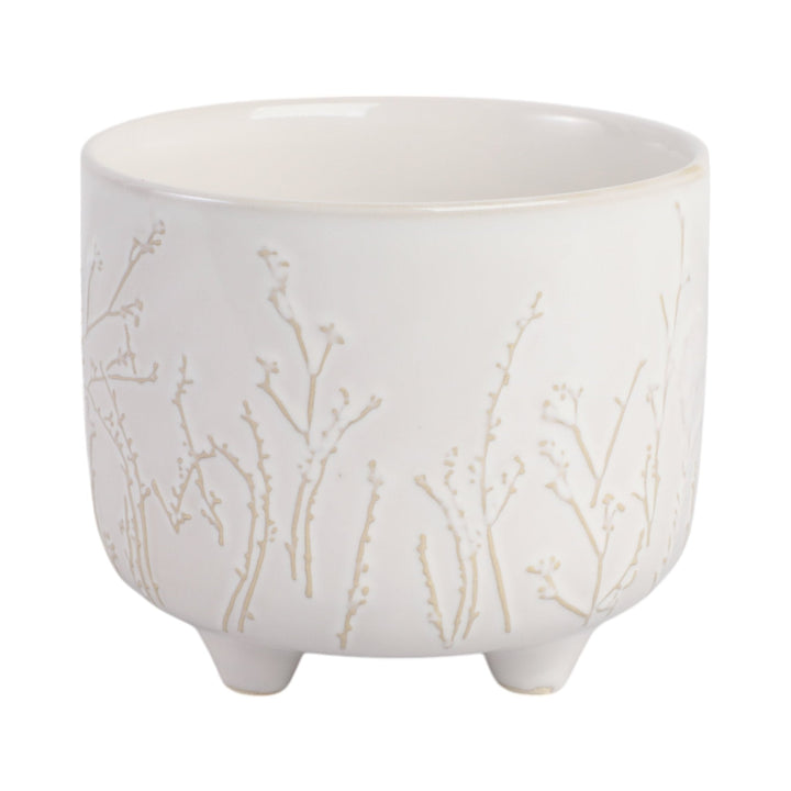 6" BLOOMING BRANCHES PLANTER, IVORY