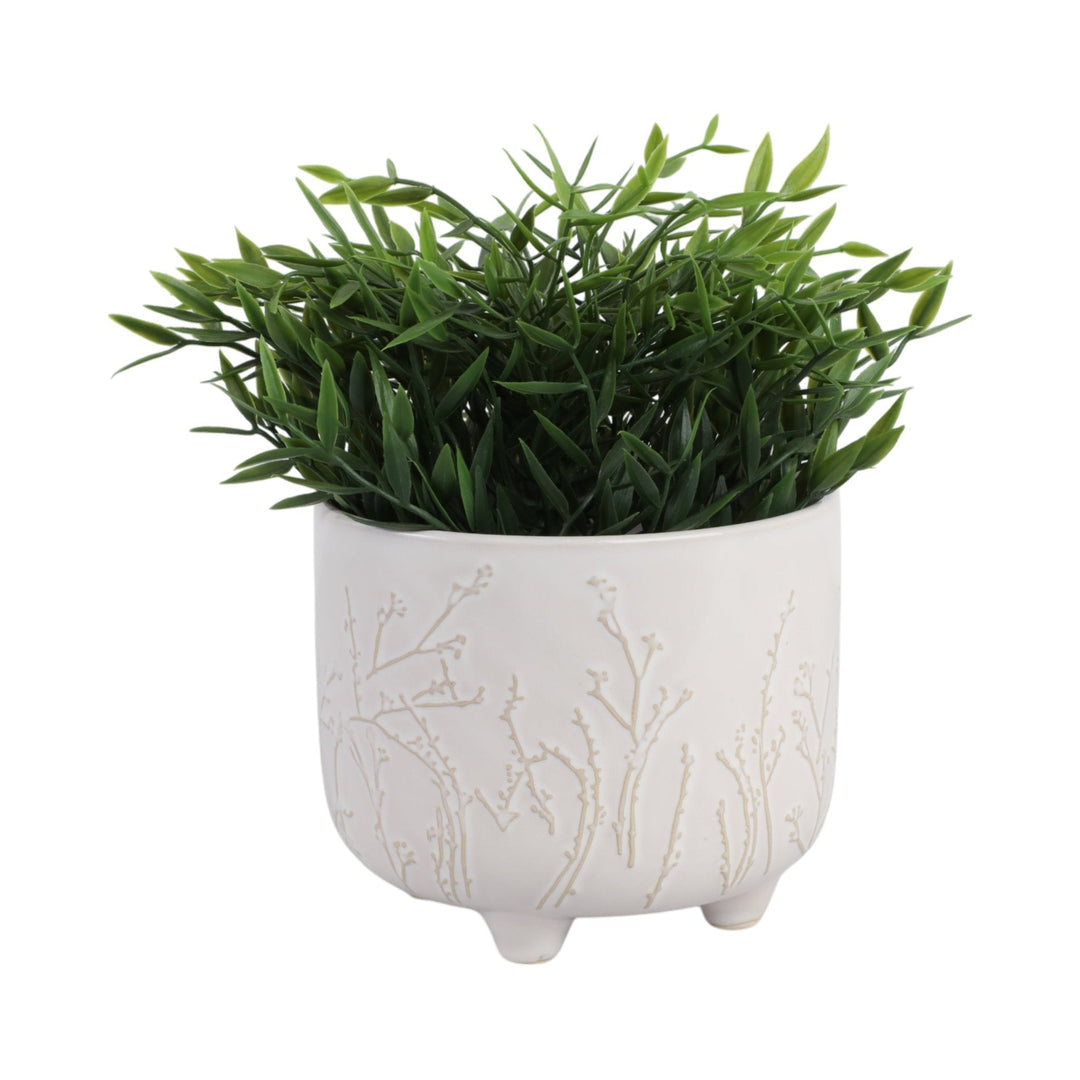 6" BLOOMING BRANCHES PLANTER, IVORY