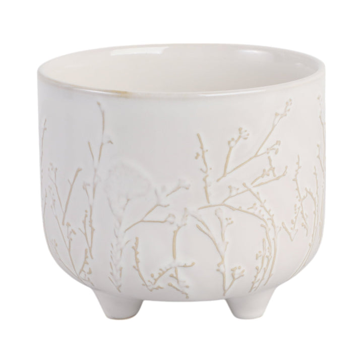 6" BLOOMING BRANCHES PLANTER, IVORY