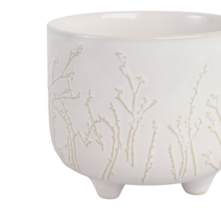 6" BLOOMING BRANCHES PLANTER, IVORY