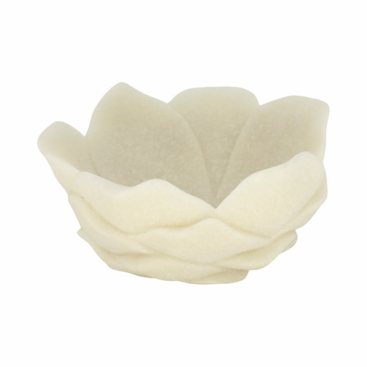 6" Zelen White Quartz Resin Flower Bowl