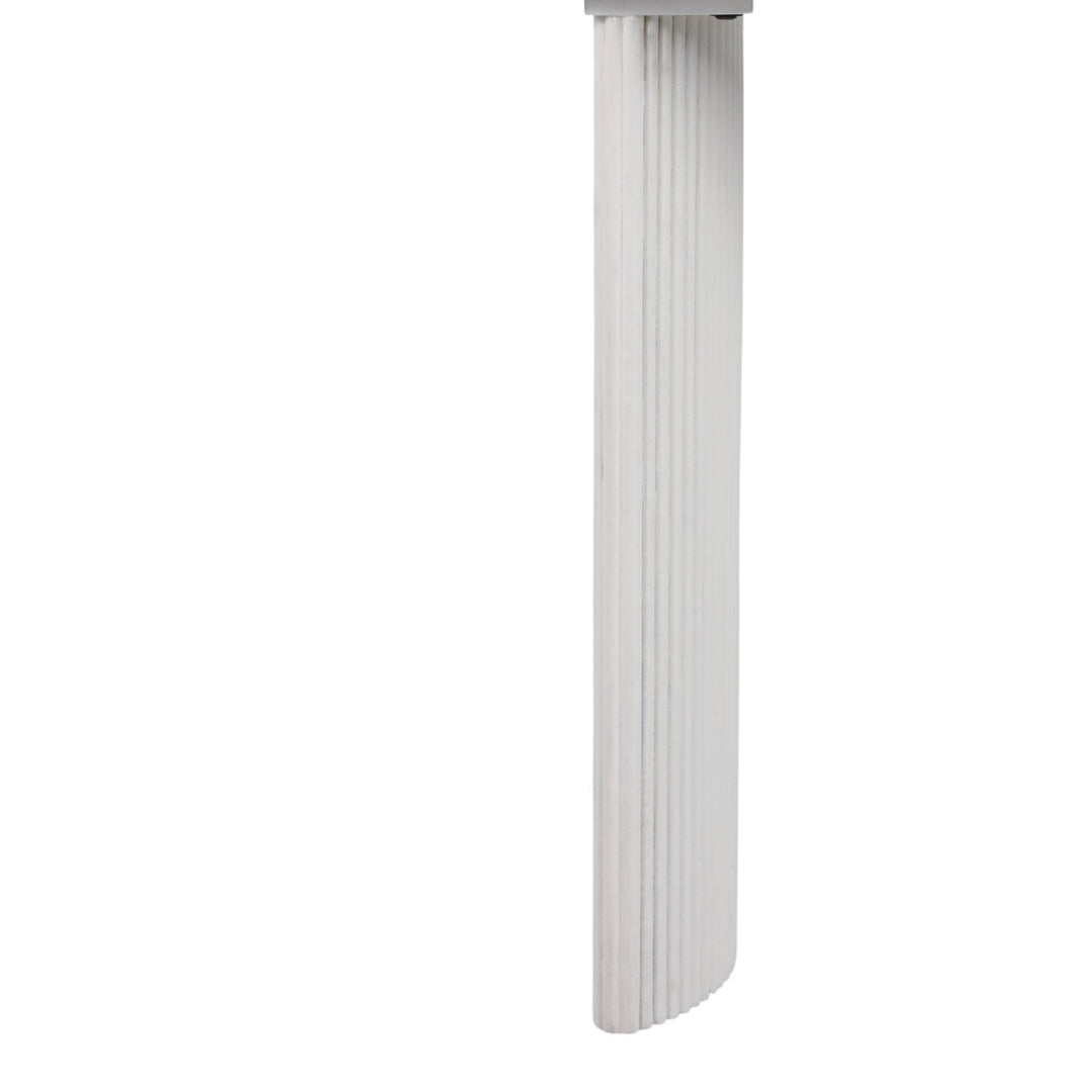 60"catalina Travertine&fluted Wood Console Tble/kd