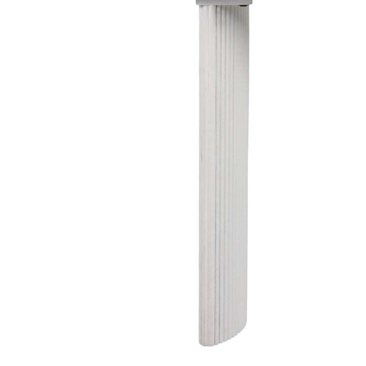 60"catalina Travertine&fluted Wood Console Tble/kd