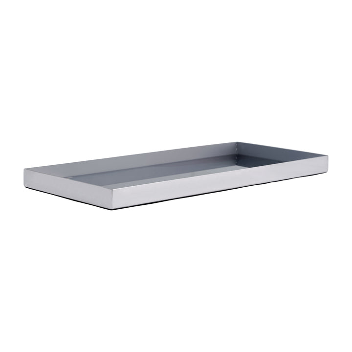 S/2 16/20"L, Metal/Glass Tray, Nickel/Multi