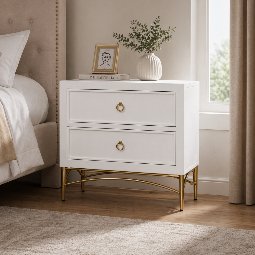 WHITE PEARL NIGHT STAND
