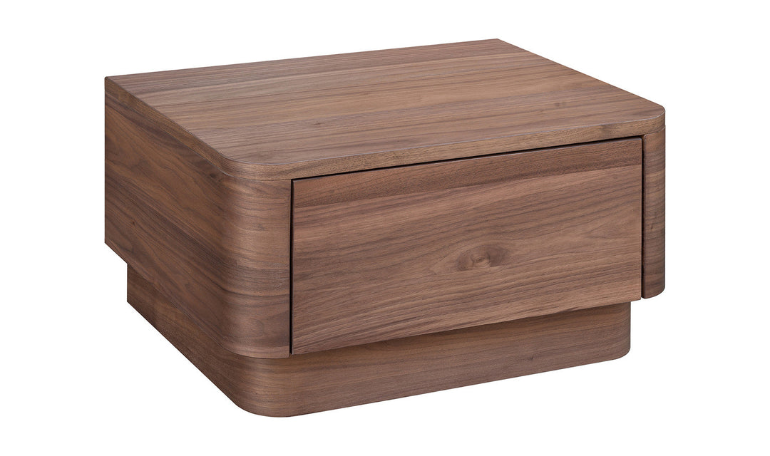 Round Off Nightstand Walnut