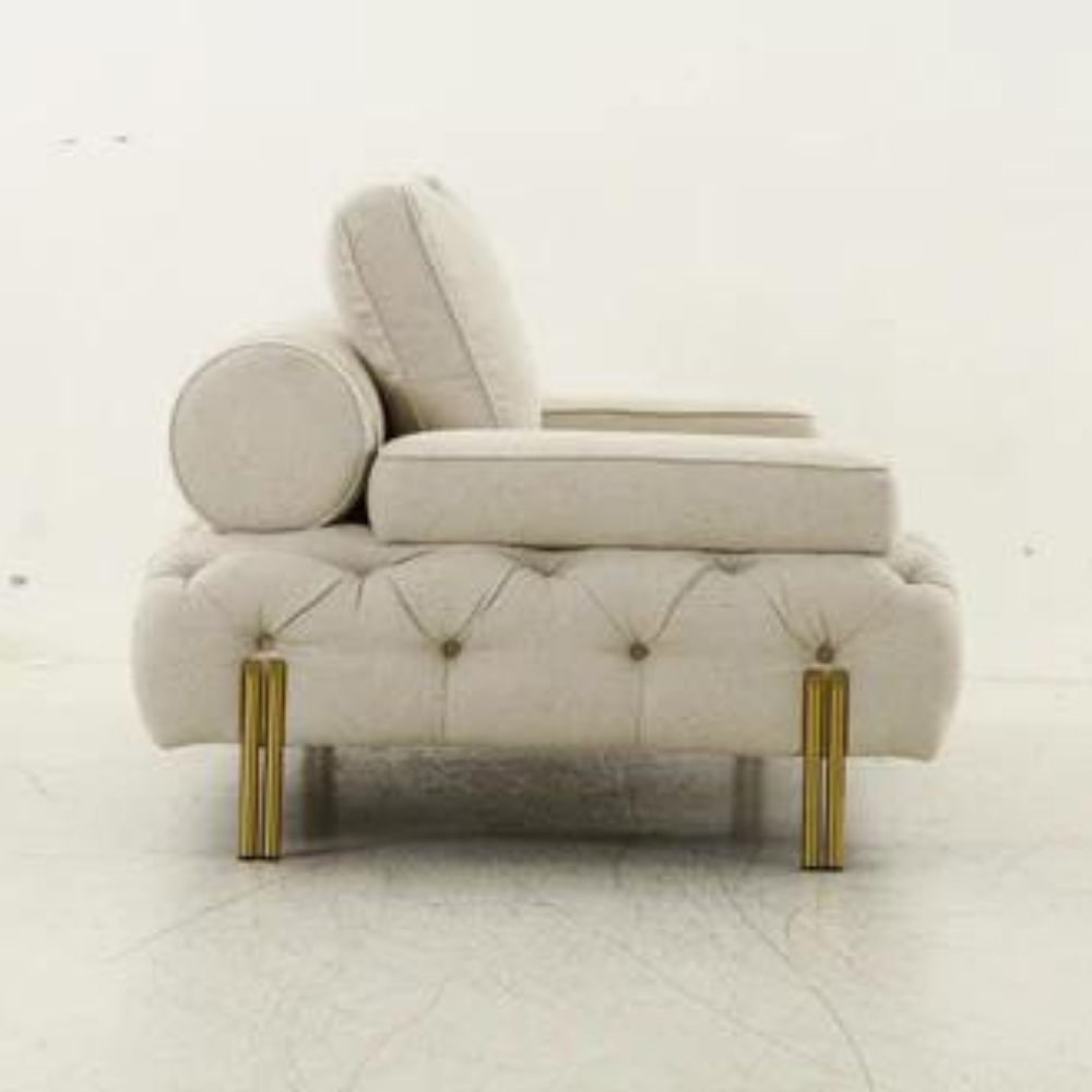 Tufting Beige 2 Seater Loveseat