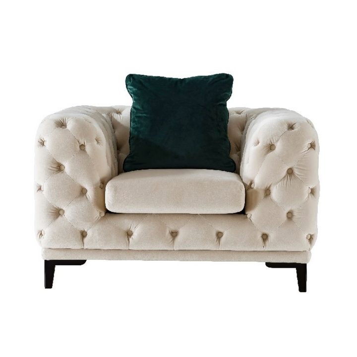 Statement Tuft Off-White Living Room Set