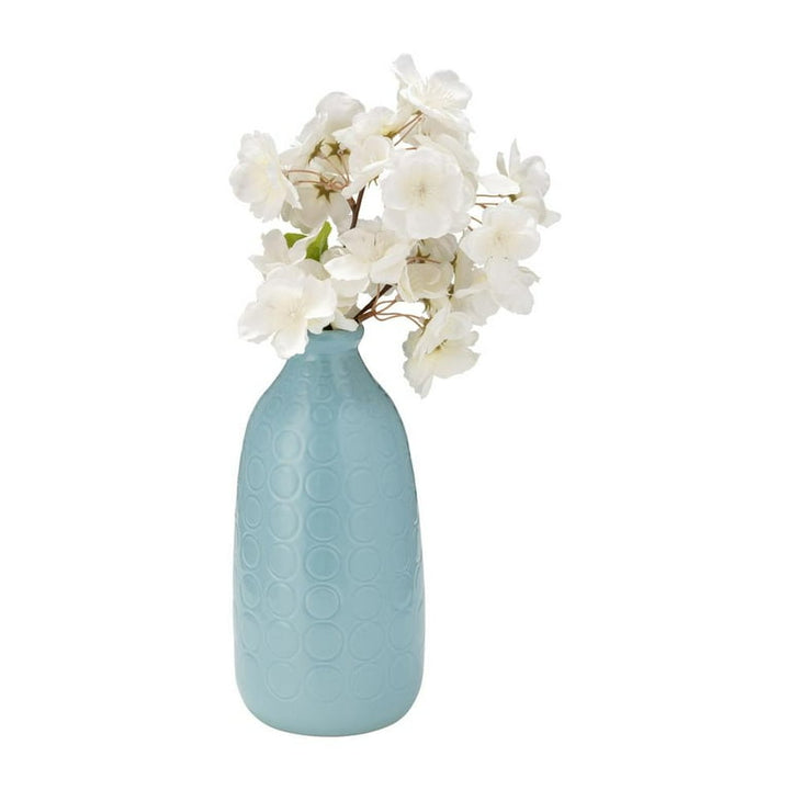 CER, 9" CIRCLES VASE, AQUA HAZE