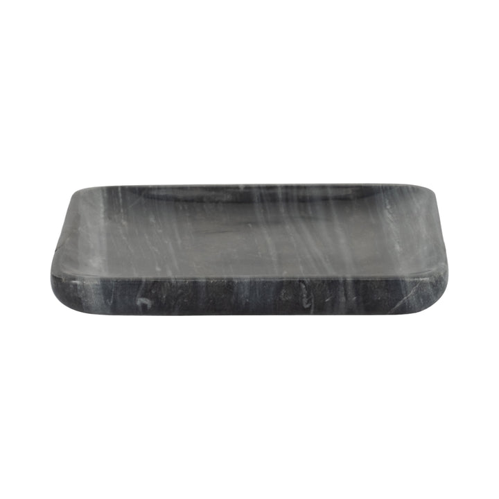 9" ZARRA GREY MARBLE TRINKET TRAY