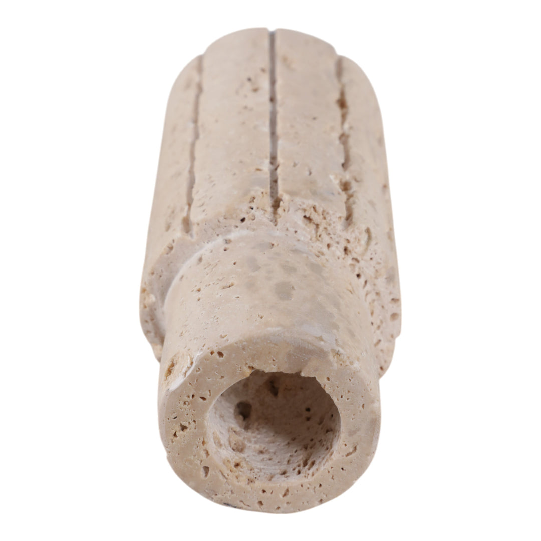 5X2" RAW EDGE TRAVERTINE TAPER HOLDER, TAN