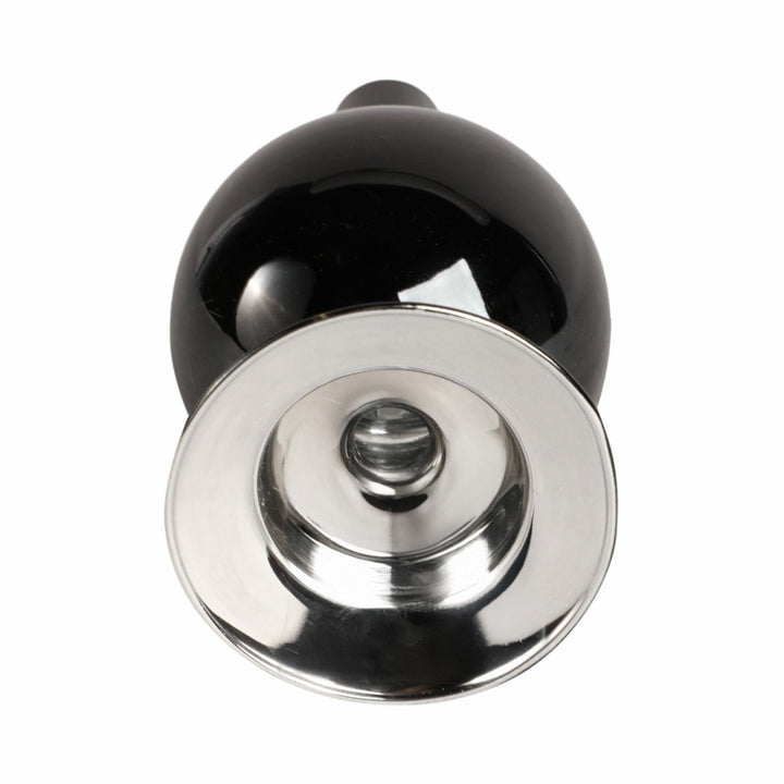 7" GLASS BUBBLE TAPER CANDLE HOLDER, BLACK