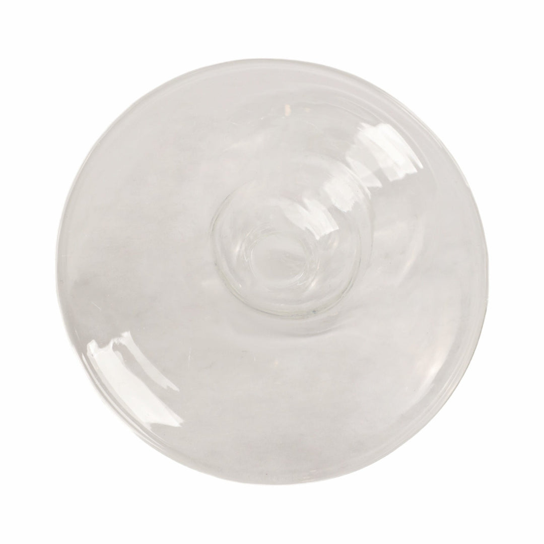 7" Vintage Glass Taper Candle Holder, Clear