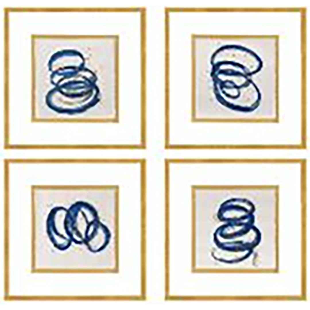 S/4 23X23 SWIRLS ON CANVAS, BLUE