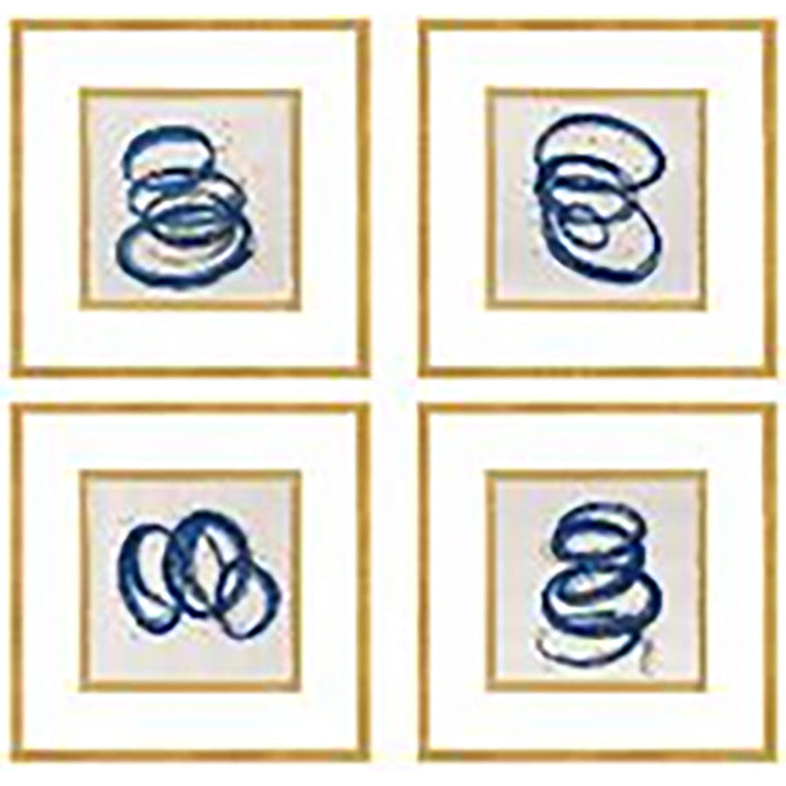 S/4 23X23 SWIRLS ON CANVAS, BLUE