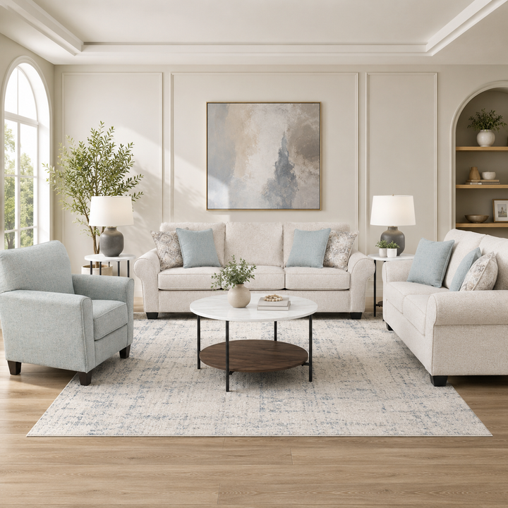 Monumental Sofa Set with Free Wrenwich Occasional Table Set (3/CN)