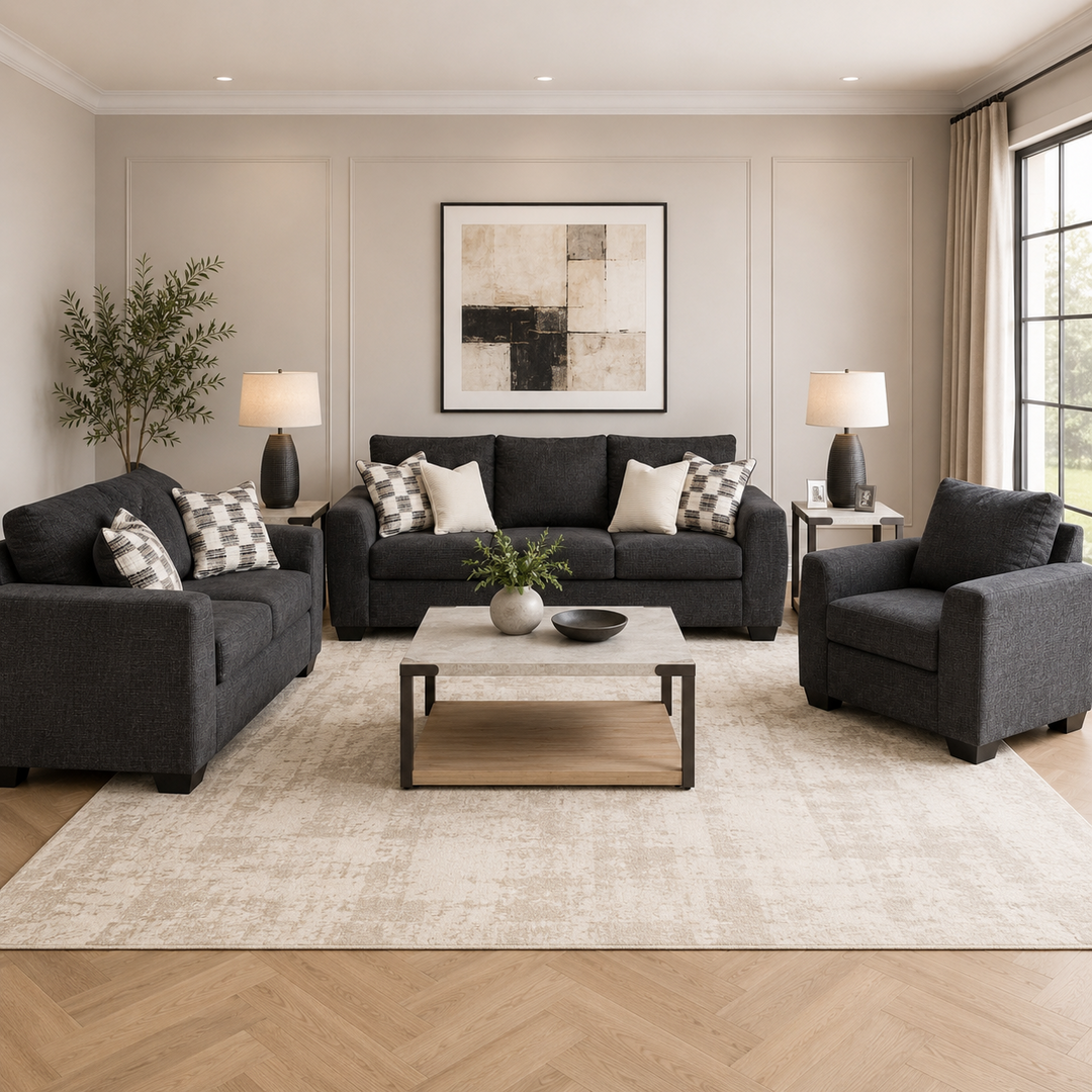 Loreo Sofa Set with 2 Free OCCASIONAL TABLE SET (3/CN)