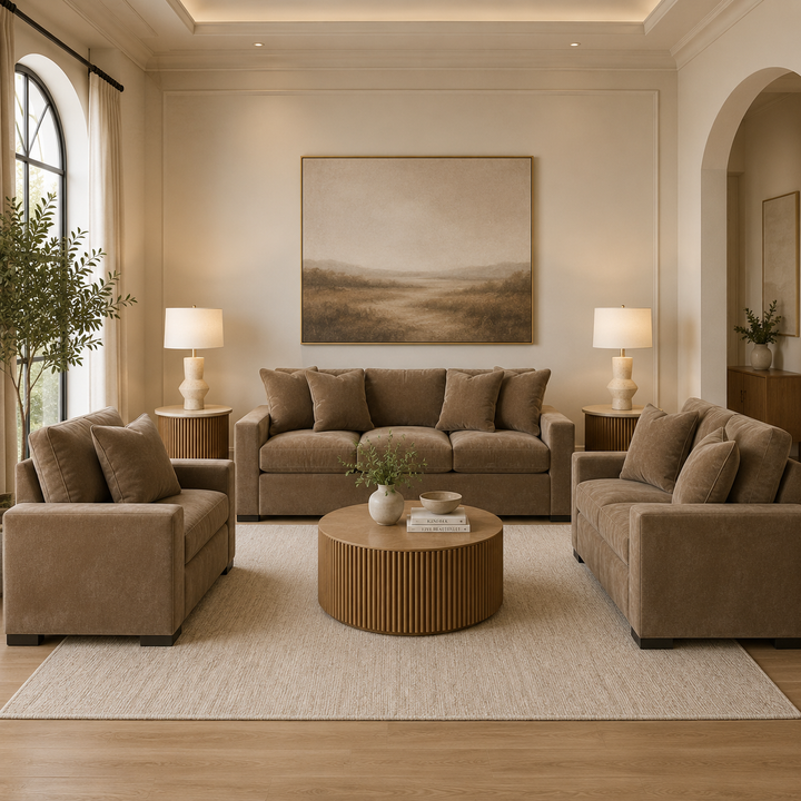 Calden Sofa Set with 2 Free Terra Pearl - Table Lamp
