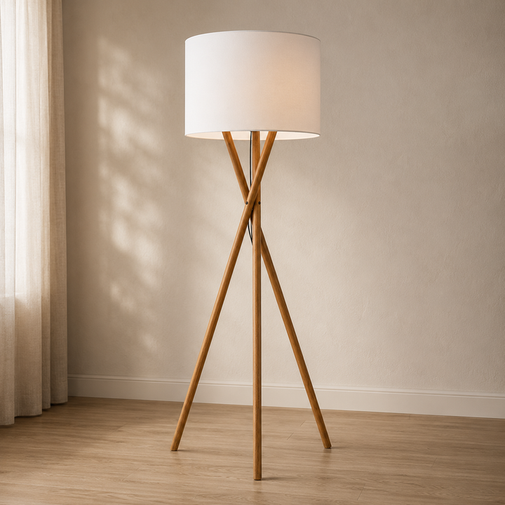 WOODEN TRIPOD FLOOR LAMPS