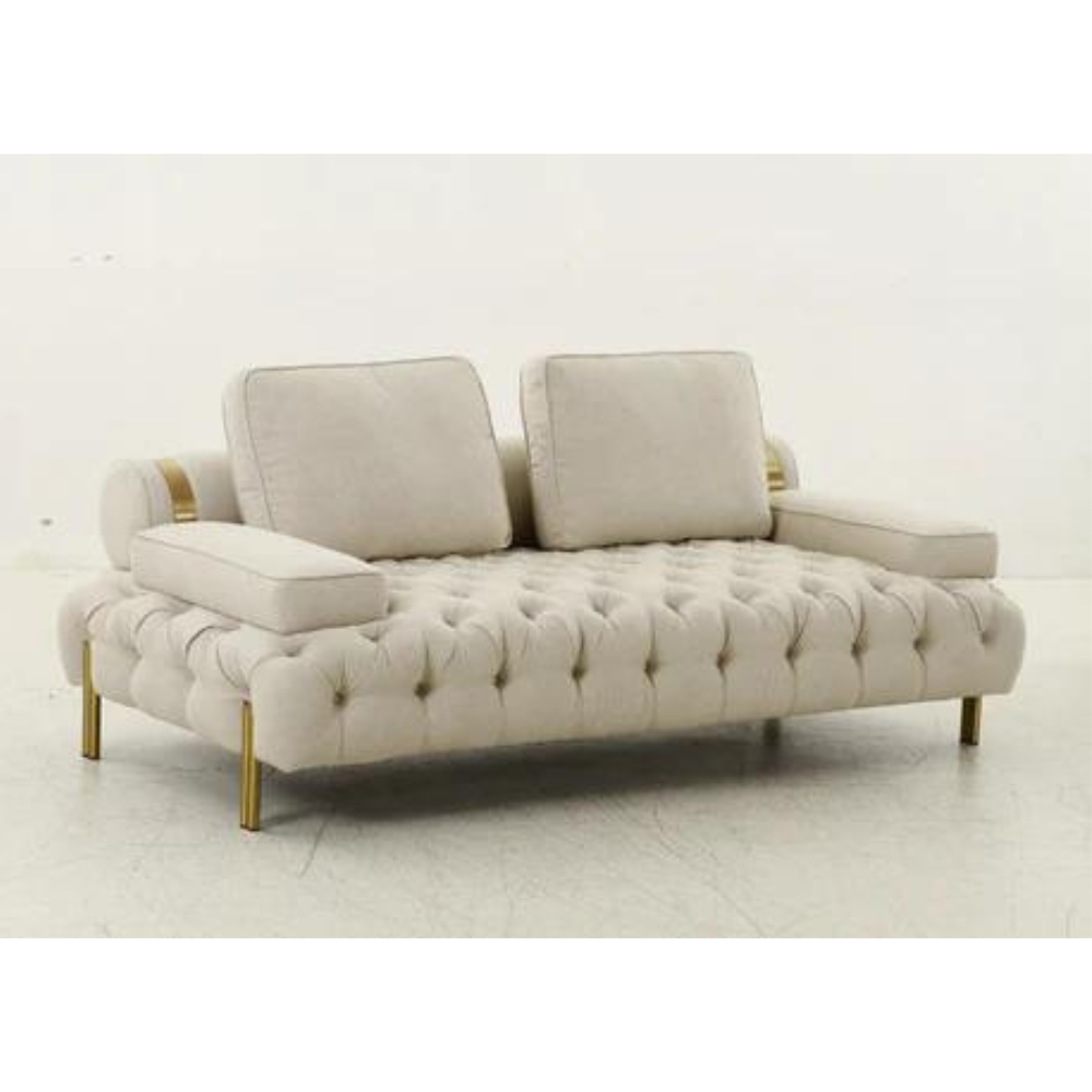 Tufting Beige 2 Seater Loveseat