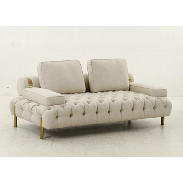 Tufting Beige 2 Seater Loveseat