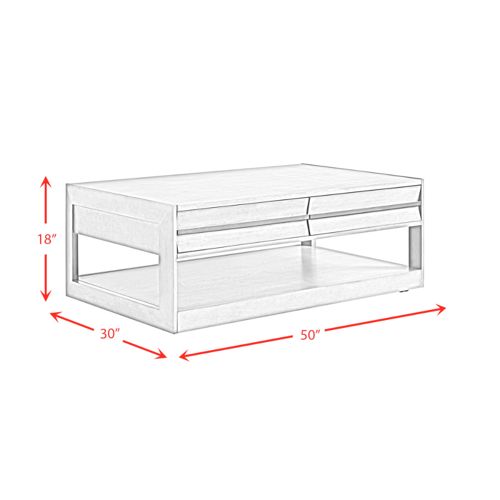 Gordon Rectangular Coffee Table In Grey