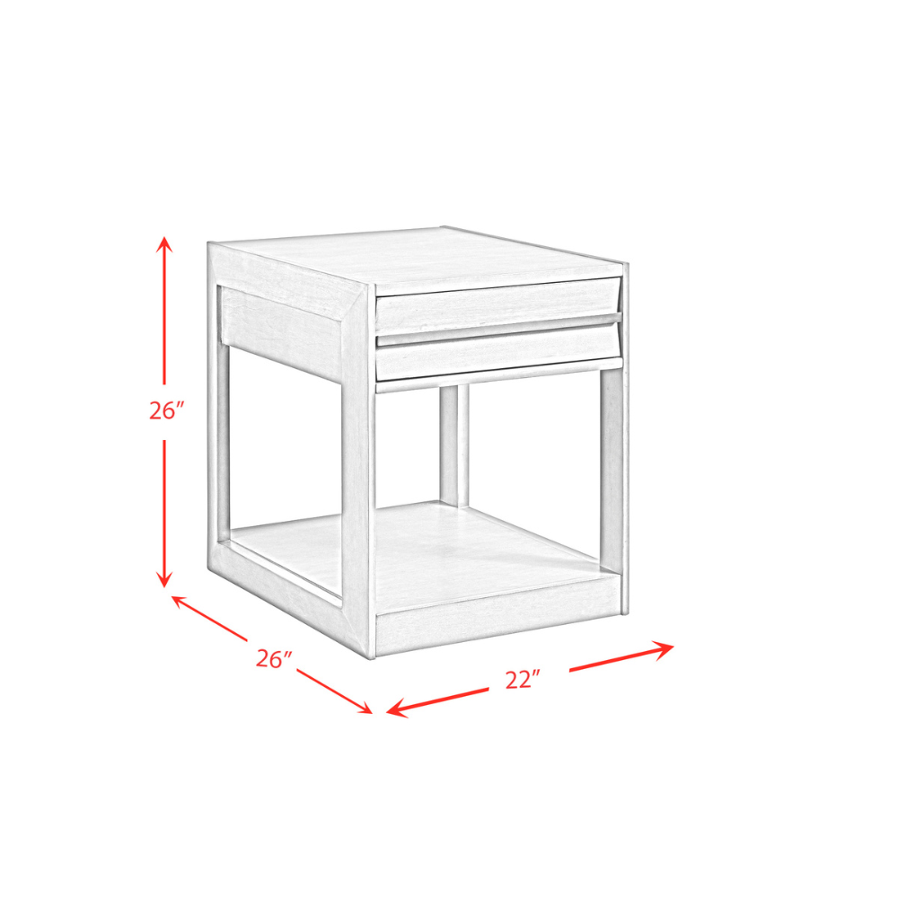 Gordon Rectangular End Table In Grey