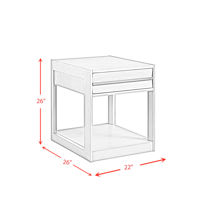 Gordon Rectangular End Table In Grey