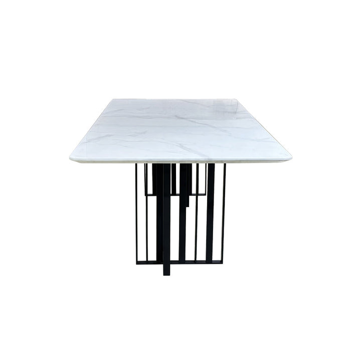 Black Bars Marble Dining Table- 8 Persons