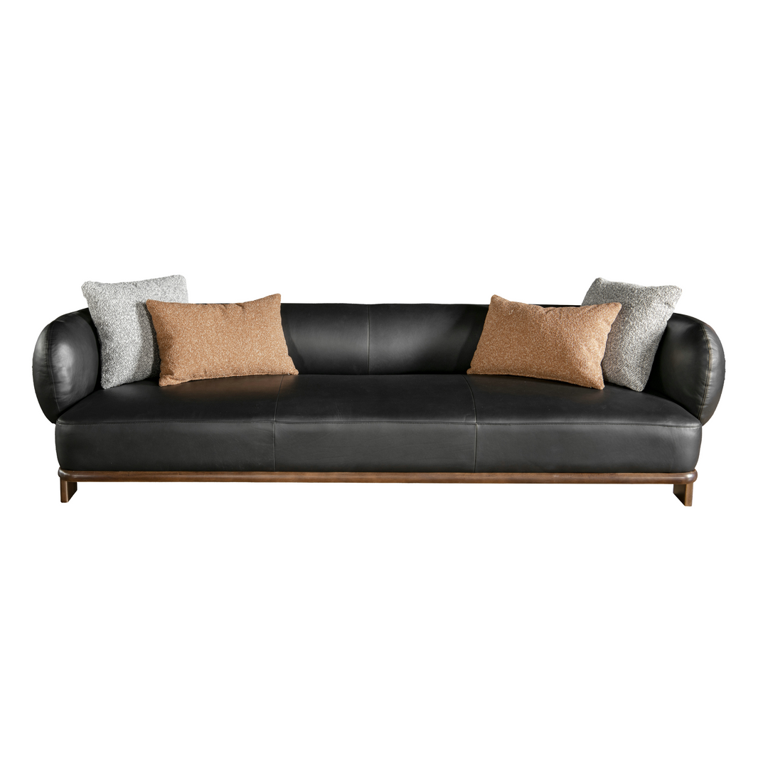 Vintage Vogue Black 4 Seater Sofa W258