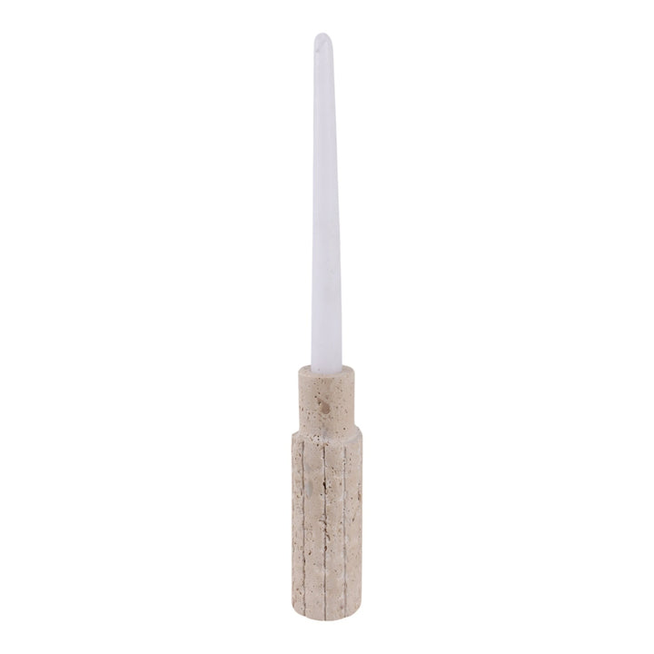 7X2" RAW EDGE TRAVERTINE TAPER HOLDER, TAN