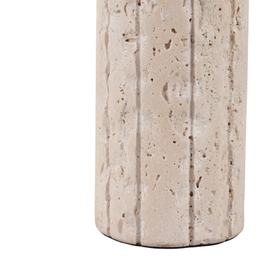 7X2" RAW EDGE TRAVERTINE TAPER HOLDER, TAN