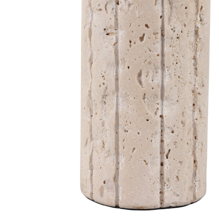 7X2" RAW EDGE TRAVERTINE TAPER HOLDER, TAN