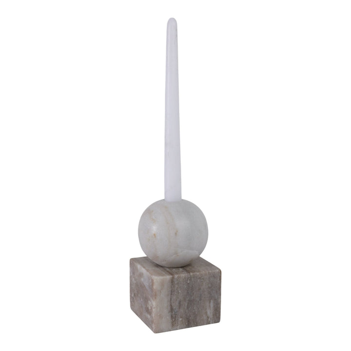 7X4" BALL ON CUBE MARBLE TAPER HOLDER, MULTI