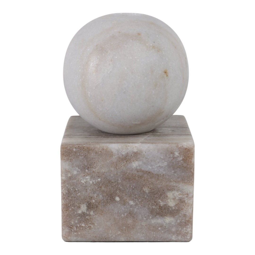 7X4" BALL ON CUBE MARBLE TAPER HOLDER, MULTI