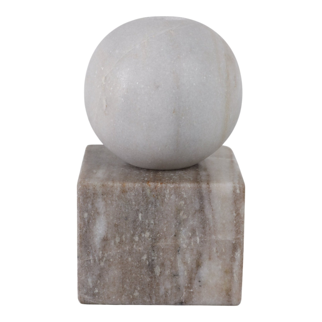 7X4" BALL ON CUBE MARBLE TAPER HOLDER, MULTI
