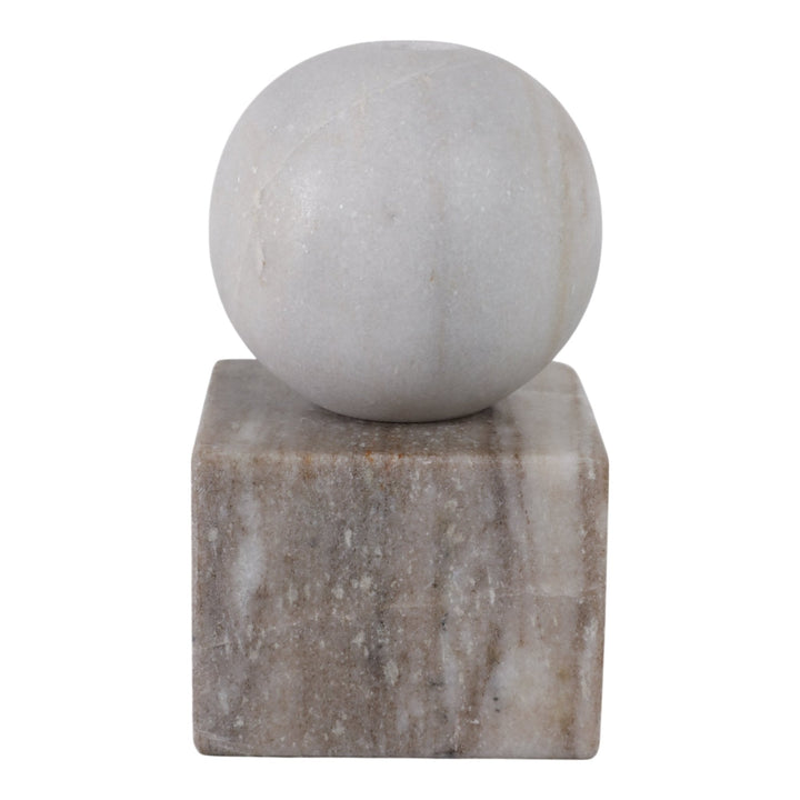 7X4" BALL ON CUBE MARBLE TAPER HOLDER, MULTI
