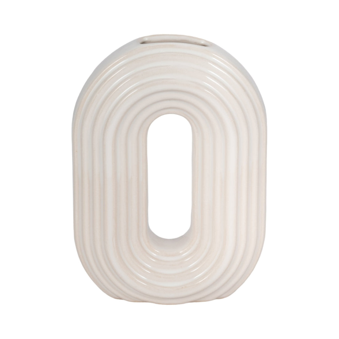 8" Oval Arch Vase, Ivory