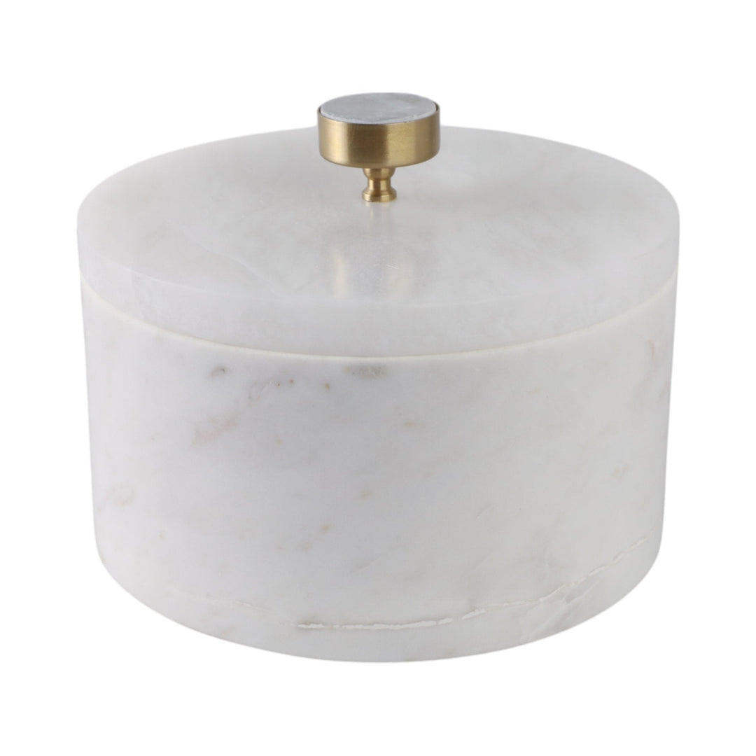 8" Vero Large Alabaster And Marble Box