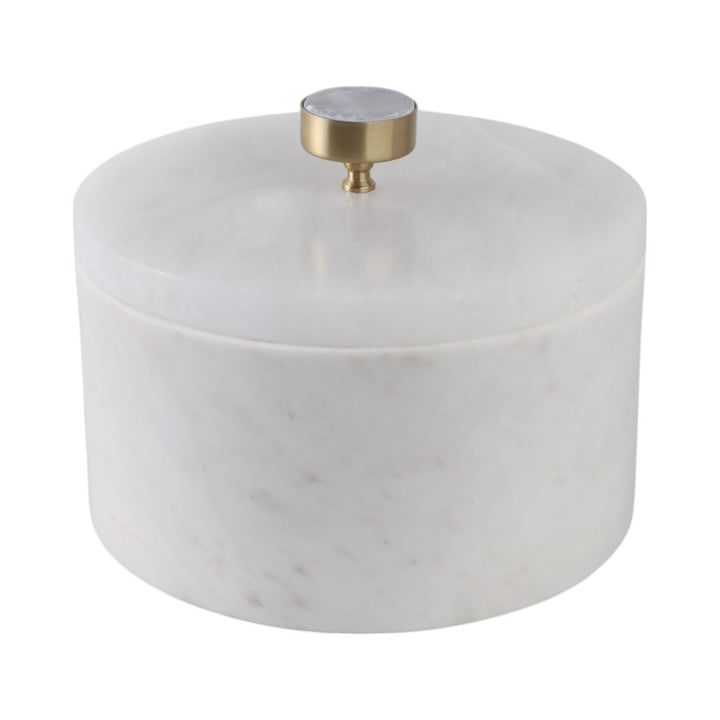 8" Vero Large Alabaster And Marble Box
