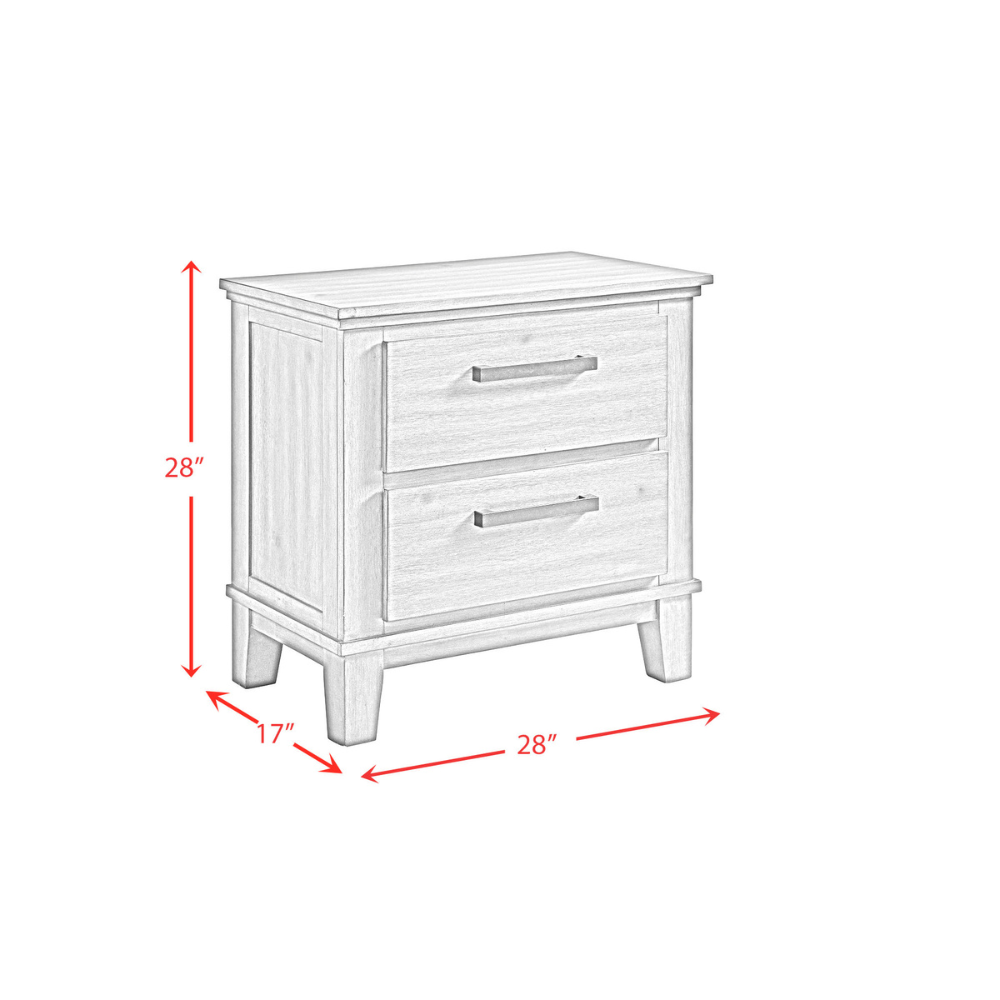 Jolene 2-Drawer Nightstand W/ Usb In Grey