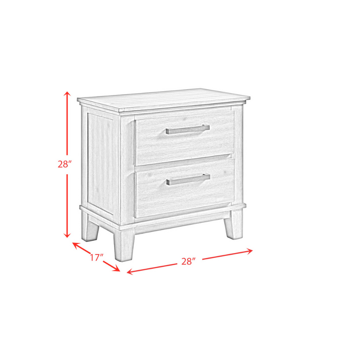 Jolene 2-Drawer Nightstand W/ Usb In Grey